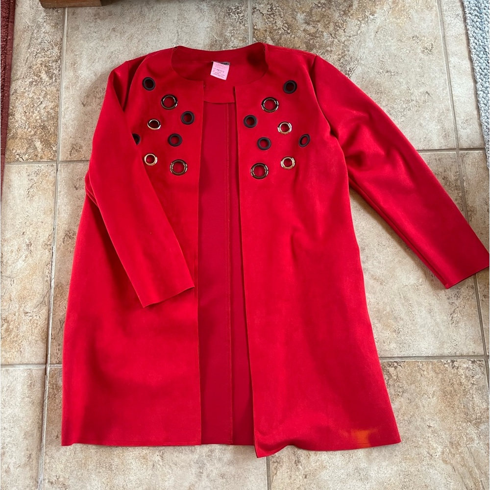 Zoe Grommet Suede Overcoat